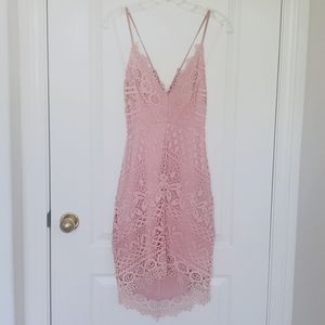 ASTR light pink lace mini dress, size small